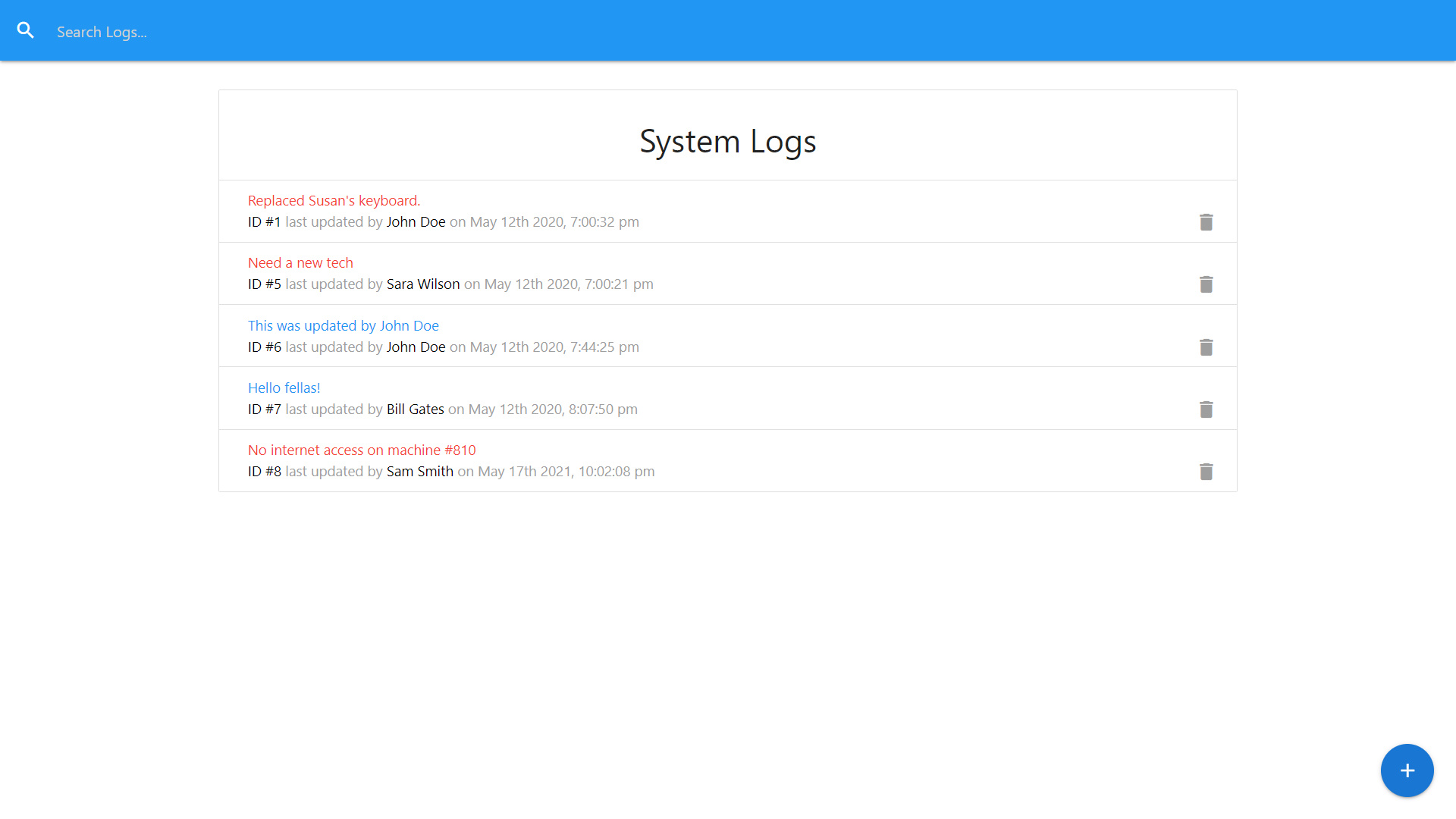 IT Logger website screenshot